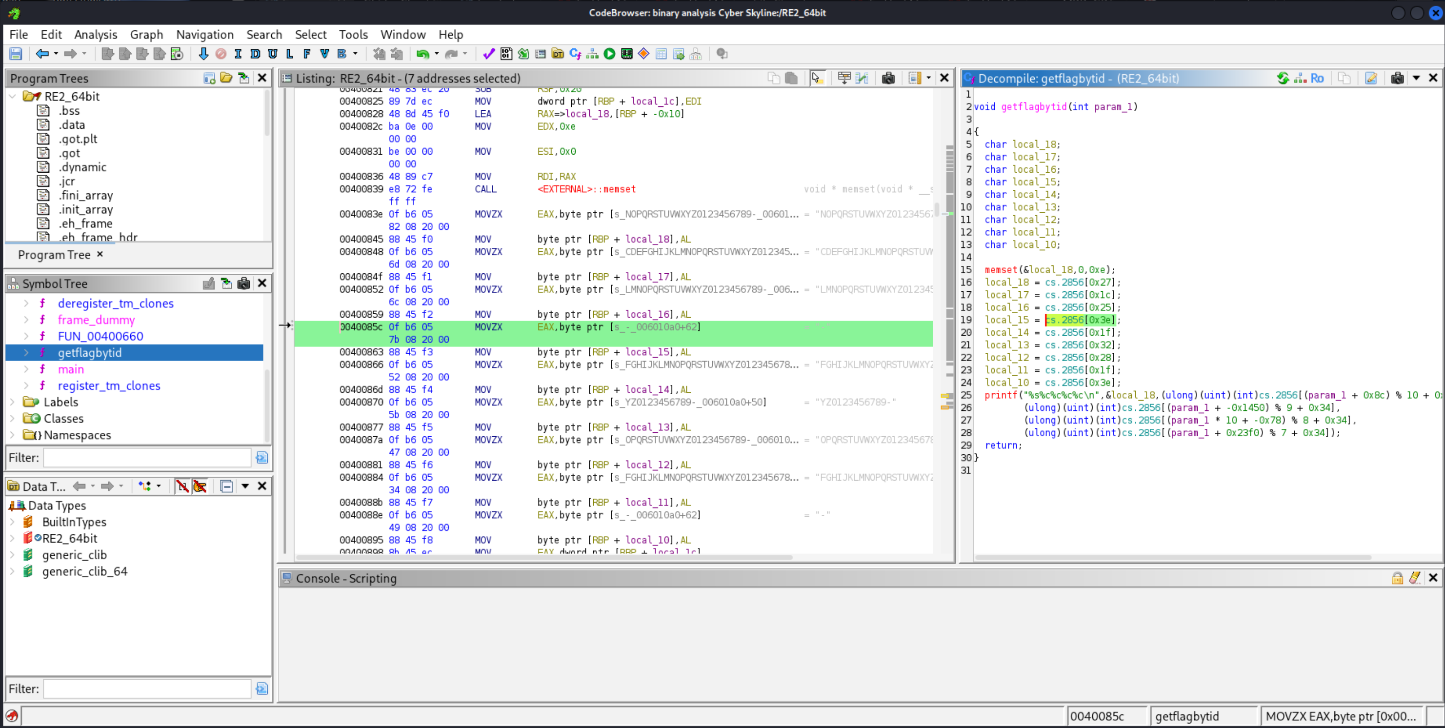 Value of `local_15` in getflagbytid()