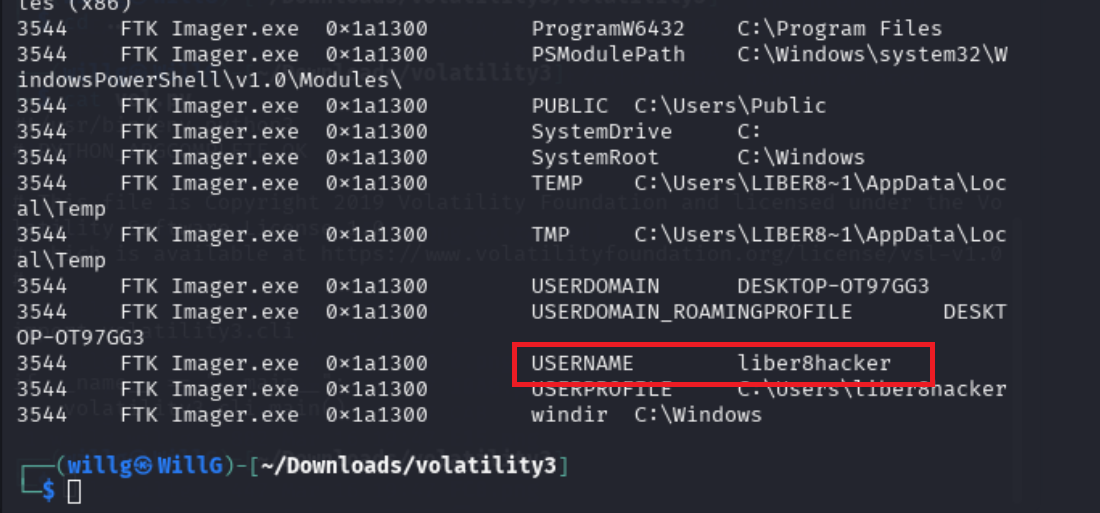 Use volatility3 to analyze `memdump.mem` final