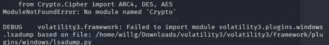 Missing module in volatility3's `HashDump`