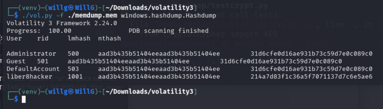 After creating venv and installing pycryptodome