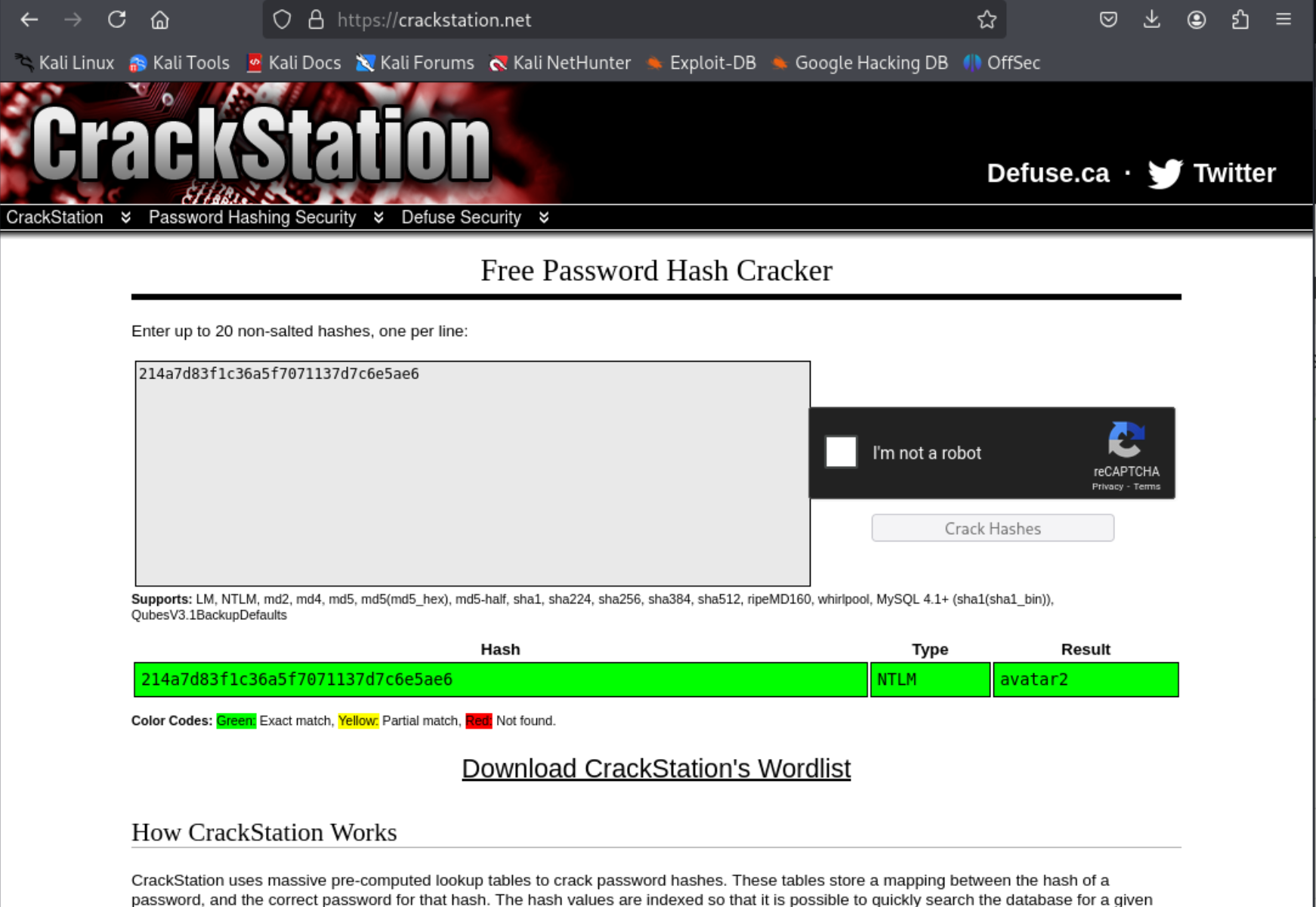 Use crackstation.net to crack the hash