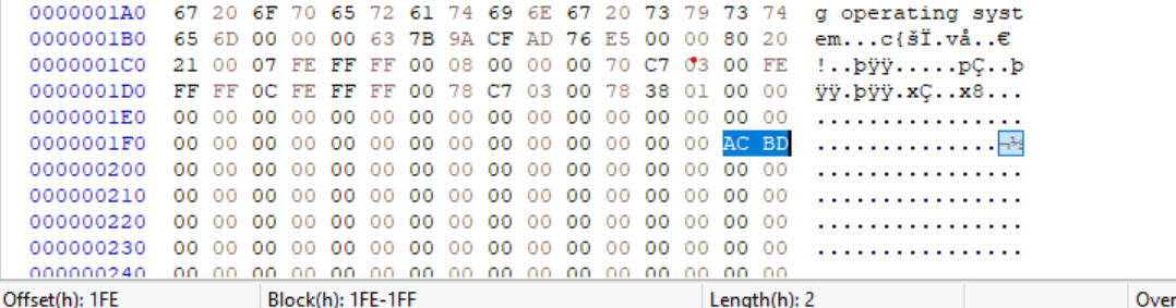 Corrupted bytes