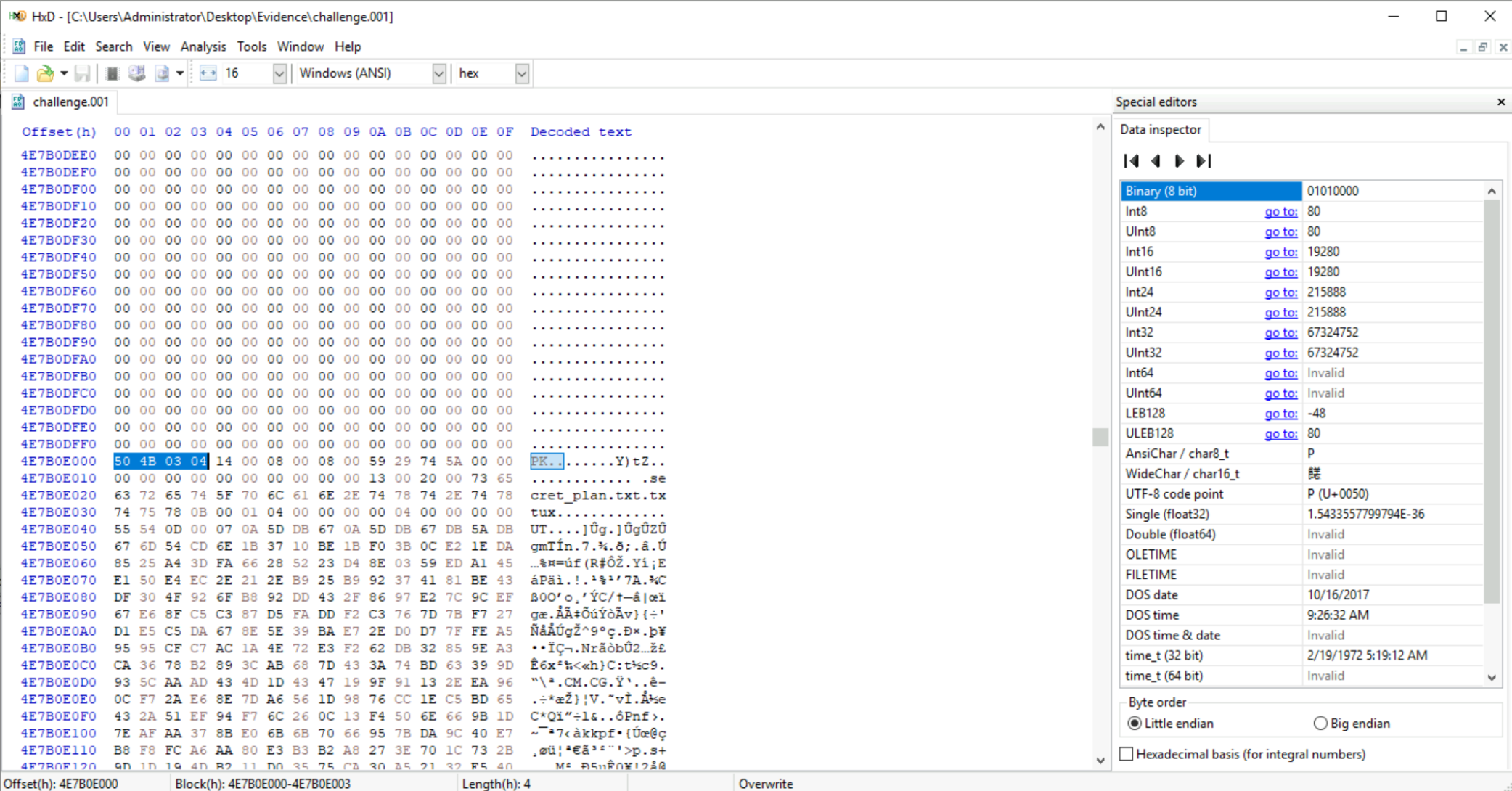 Start of ZIP